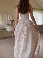 Elegant Floral Slim Slip Fairy Dress Women Summer