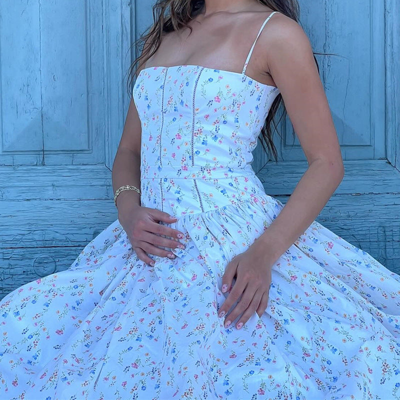 French First Love Floral Slim Slip Maxi Dress Women