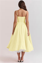 French Mesh Double Layer Swing Princess Slip Dress Women Summer