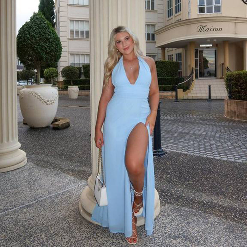 Adjustable Strap Waist Women Sling Dress European Style