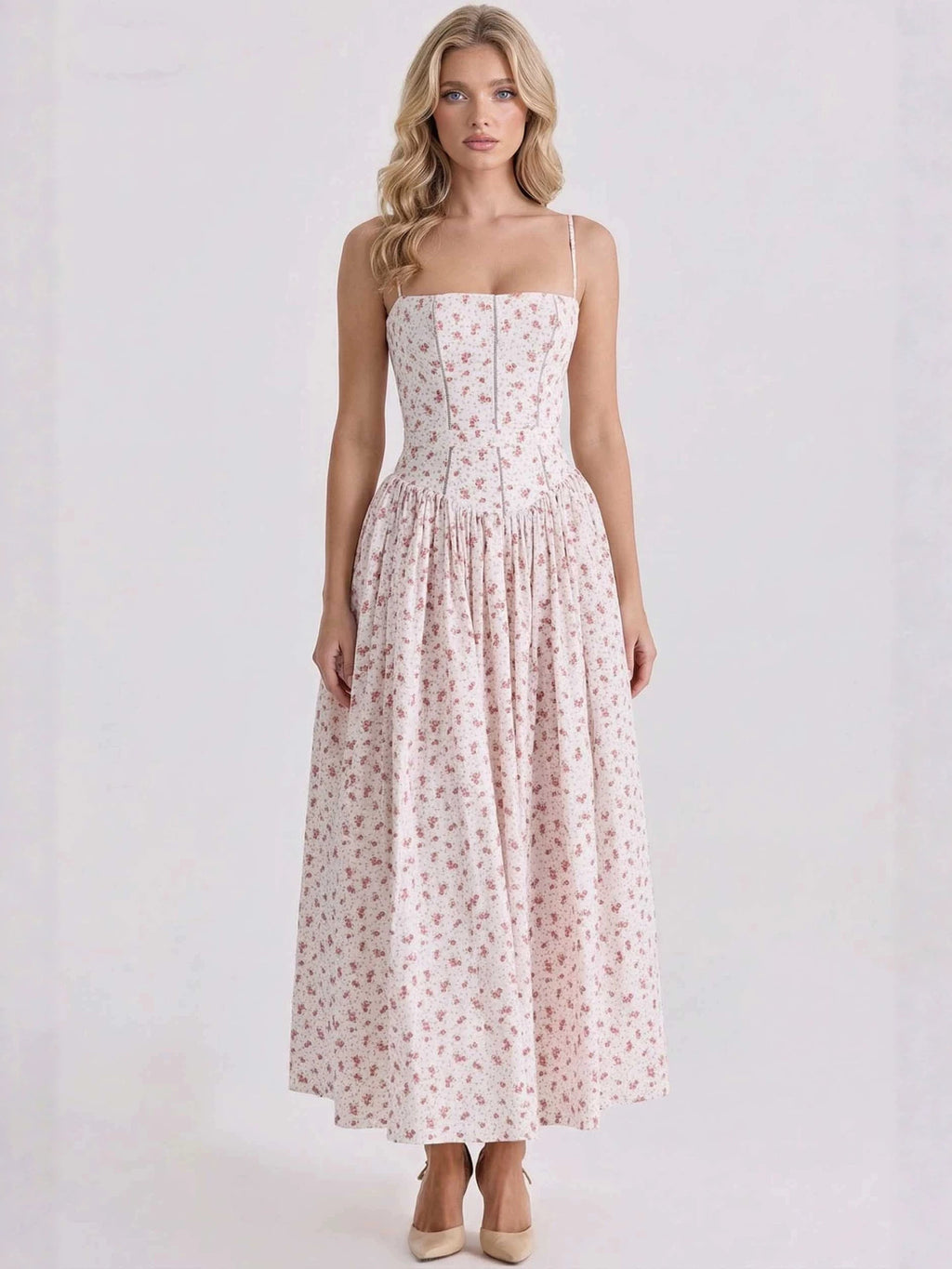 Elegant Floral Slim Slip Fairy Dress Women Summer