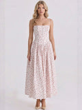 Elegant Floral Slim Slip Fairy Dress Women Summer