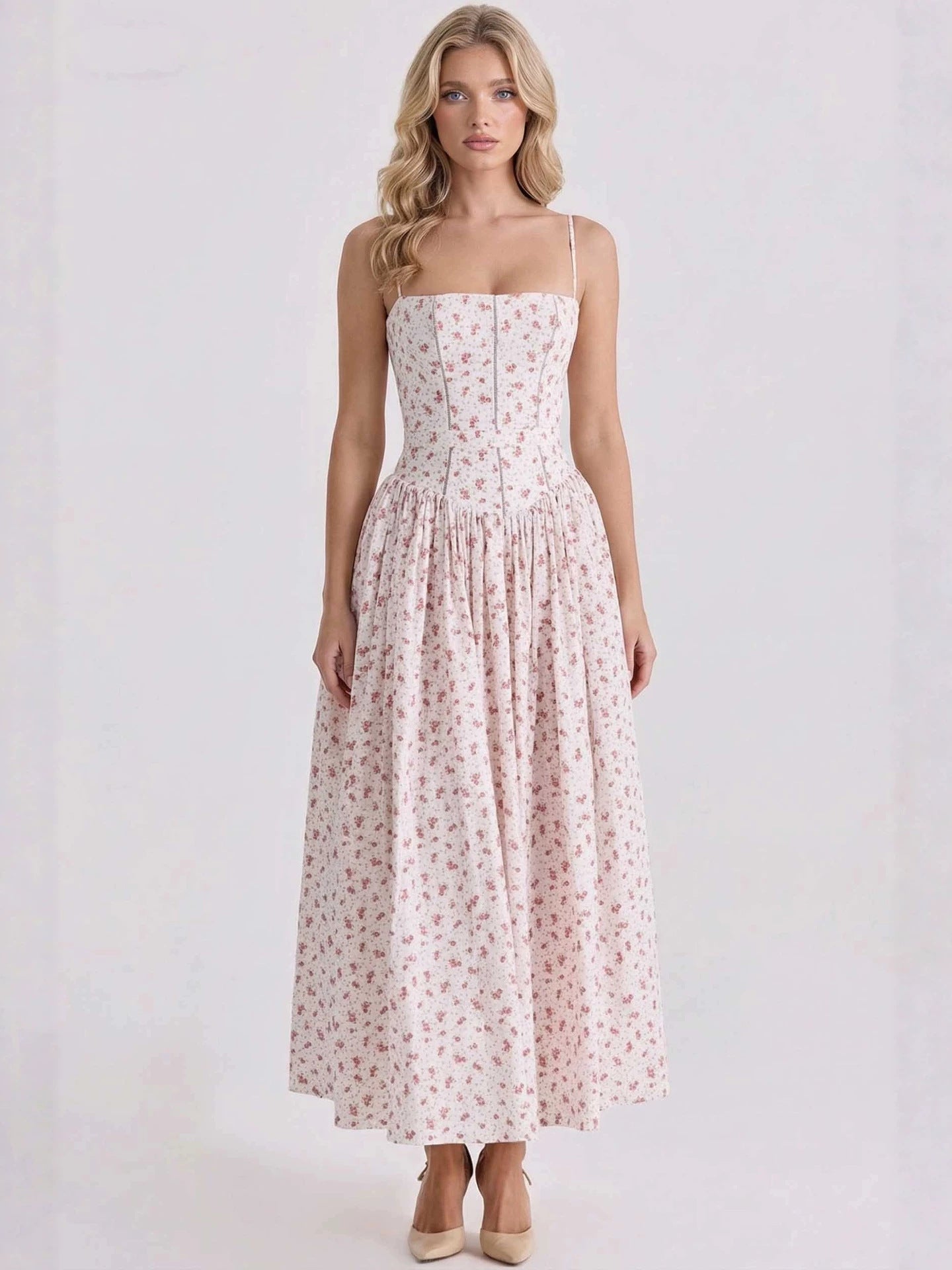 Elegant Floral Slim Slip Fairy Dress Women Summer