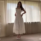 Pleated High Waist Slim Slip Long Dress Women Spring Autumn