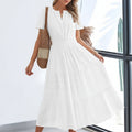 Women's New Solid French Slim Elegant Long Dress