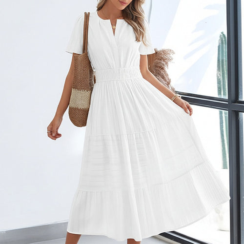 2026 New Solid French Slim Elegant Long Dress Women